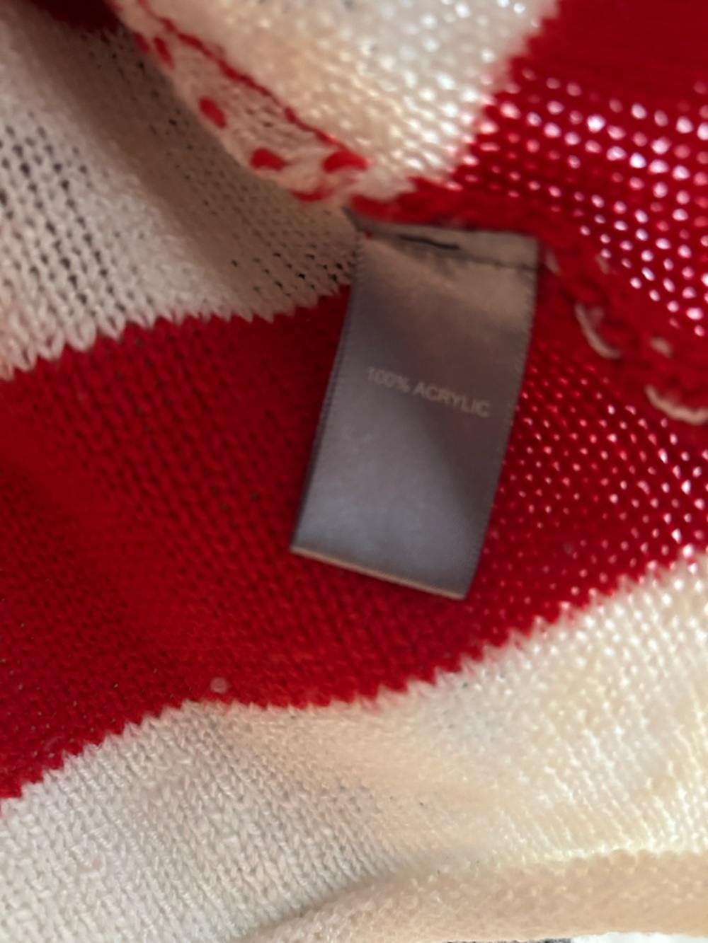 Flag Stripe Knit Sweater - Red, White & Navy Stars, L - Picture 2 of 4